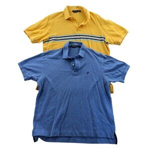 2 Nautica Men Polo Shirts Medium Lot Of Two Short SLeeve Classic Casual Pullover